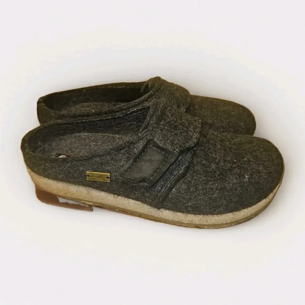 Haflinger Wool Felt Slipper Comfort Graphite Men's Size EU 44 US 11